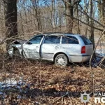 ДТП в Полтаве: легковой автомобиль столкнулся с деревом, травмированы двое людей