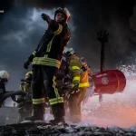 Ліквідація великої пожежі на Полтавщині після ворожого удару по заводі