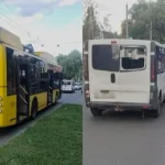 В Полтаве троллейбус столкнулся с фургоном Renault на улице Небесной сотни