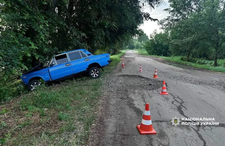 У Лубенській громаді неповнолітня водійка ВАЗу врізалася в дерево: постраждали троє пасажирів