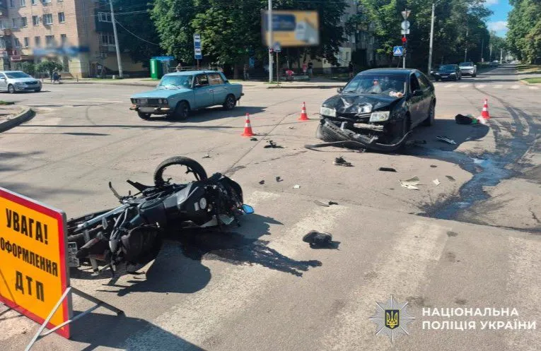 У Полтаві мотоцикліст постраждав у ДТП на перехресті Мазепи та Алмазної