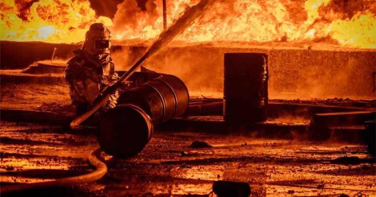 Російська федерація вдруге обстріляла нафтобазу SOCAR в Одеській області