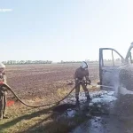 У селі Степове Глобинської громади згоріла вантажівка