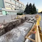 В Полтаве ремонтируют трубу возле налоговой: «озеро» исчезнет за три недели