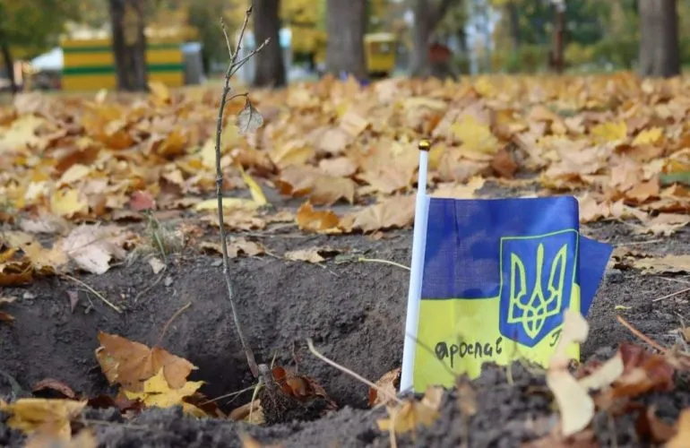 У Полтаві висадили дуби в парку «Перемога» на честь полеглих захисників України