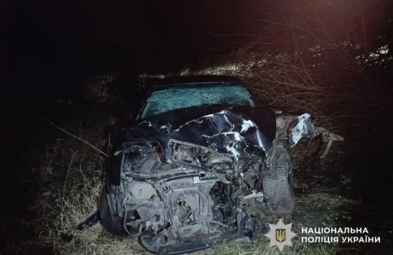 На Полтавщині п’яний водій Audi врізався в дерево: двоє людей постраждали