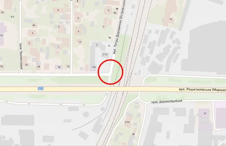 У Полтаві частково перекриють перехрестя Решетилівської та Петра Дорошенка через ремонт колектора