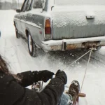 В Миргородском районе девушка получила тяжелые травмы во время буксировки санок автомобилем