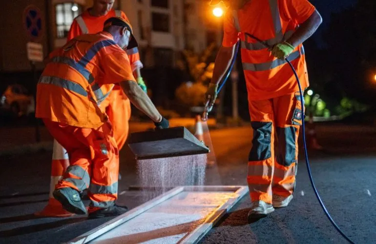 Обшуки у підрядника дорожньої розмітки «Безпека доріг» через підозру у використанні неякісної фарби