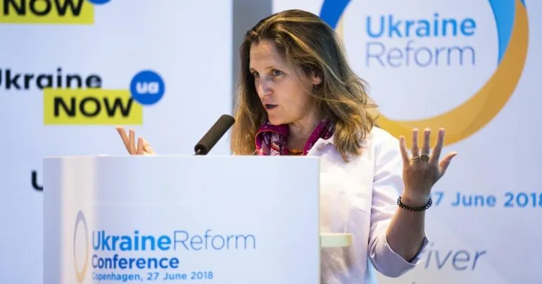 Зеленський призначив Христю Фріланд радницею з економічного розвитку