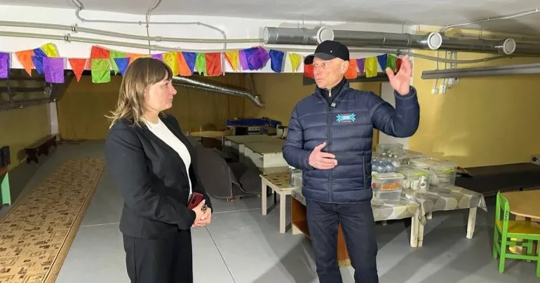 Пархоменко перевірив умови укриття в дитсадку №80 у Полтаві