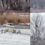 В Полтаве автомобиль провалился под лед на пруду в Огнивке