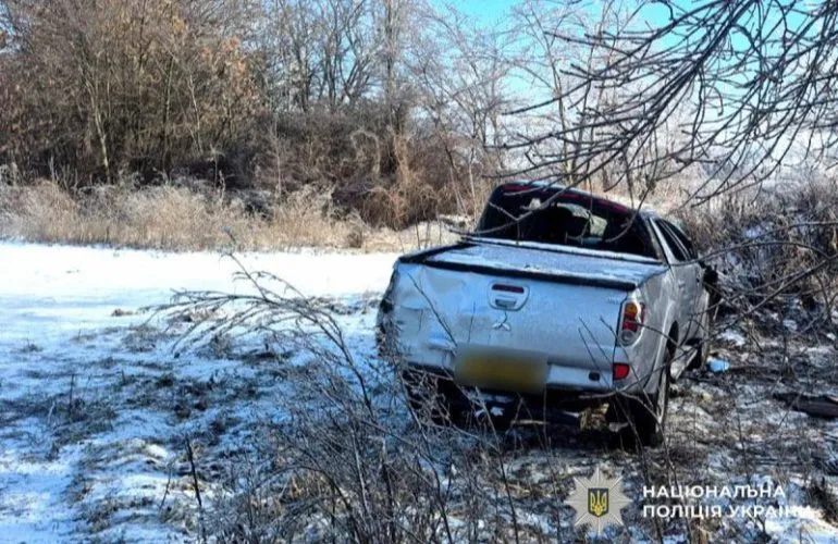 Біля Полтави Mitsubishi злетів у кювет і перекинувся — пасажир госпіталізований